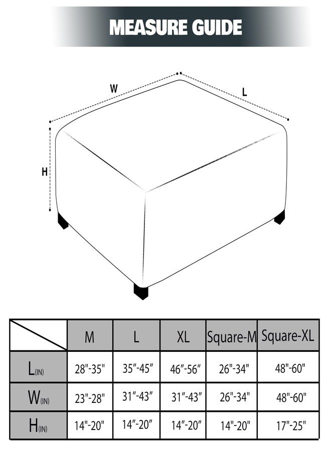 NeColorLife غطاء عثماني مربع من قماش الجاكار من NeColorLife، غطاء عثماني سميك قابل للتمدد، غطاء مسند قدم مناسب للعثمانيات المربعة والمستطيلة كبيرة الحجم، مقاس كبير، أسود - Image 5